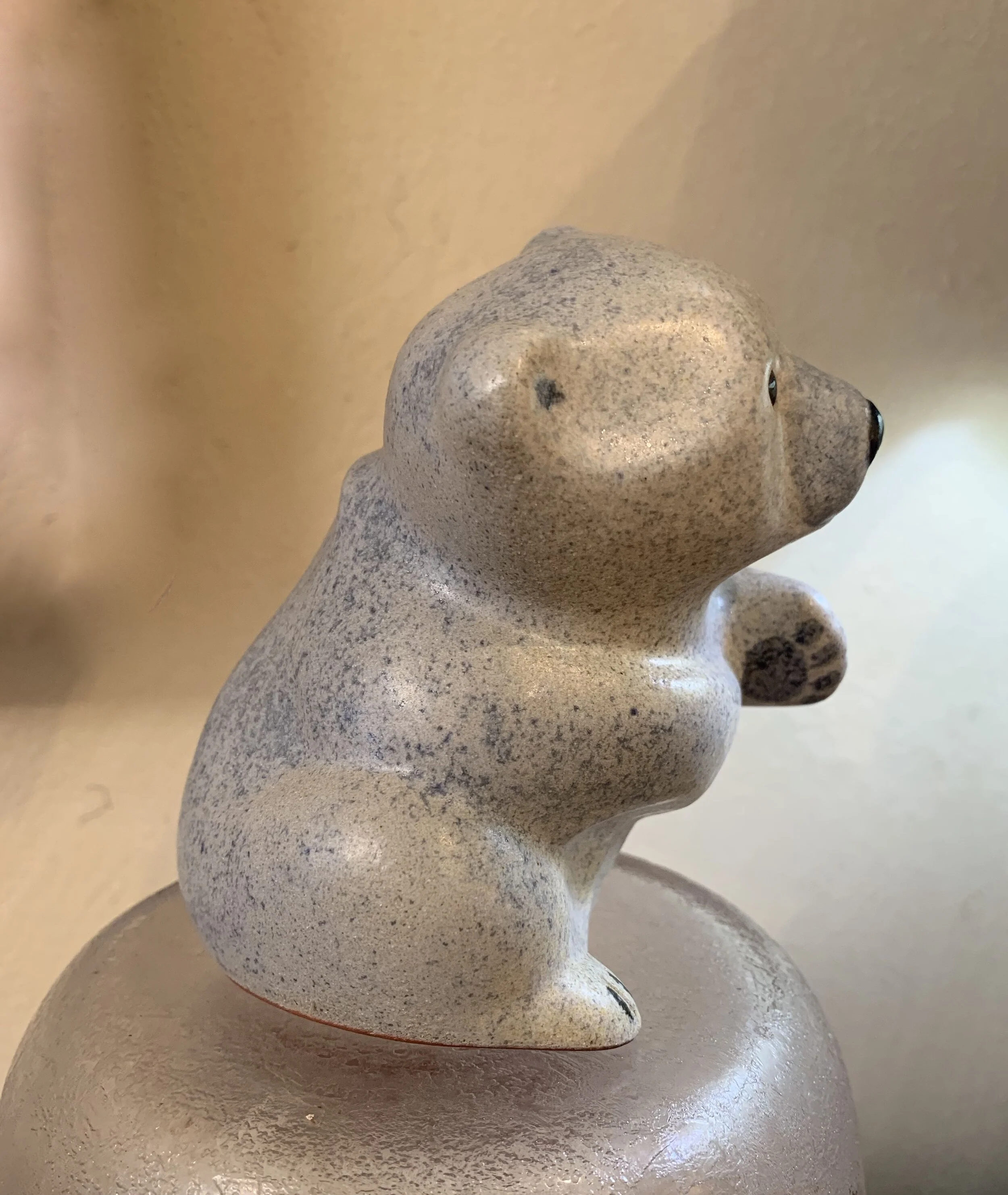 Ceramic Polar Bear Cub by Thomas Hellstrom for Nittsjo D410 — Virtanen